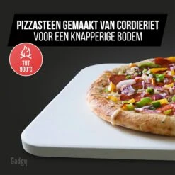 Gadgy Pizzasteen Met Pizzaschep – Cordieriet Voor Knapperige Pizzabodem – Pizzasteen Voor BBQ, Oven Of Kamado - Pizzaspatel - Pizza Set -Beste Barbecue Grill winkel 1200x1200 707