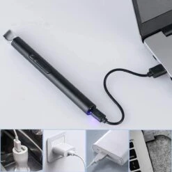 Oplaadbare Lange Elektrische Aansteker - Duurzame Plasma Aansteker - Inclusief Cadeauverpakking - BBQ - Kaarsen - Zwart -Beste Barbecue Grill winkel 1200x1200 729