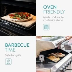 Navaris Pizzasteen XL Voor Oven En Barbecue - Rechthoekige Pizzaplaat 38 X 30 Cm - Inclusief Pizzaschep Met Extra Lang Handvat En Receptenboek -Beste Barbecue Grill winkel 1200x1200 744