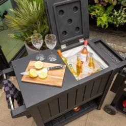 BluMill BBQ Tafel - Inclusief Koelvak 80 Liter - Op Wieltjes - Met Flessenopener - 102 X 46 X 86,5 Cm -Beste Barbecue Grill winkel 1200x1200 850