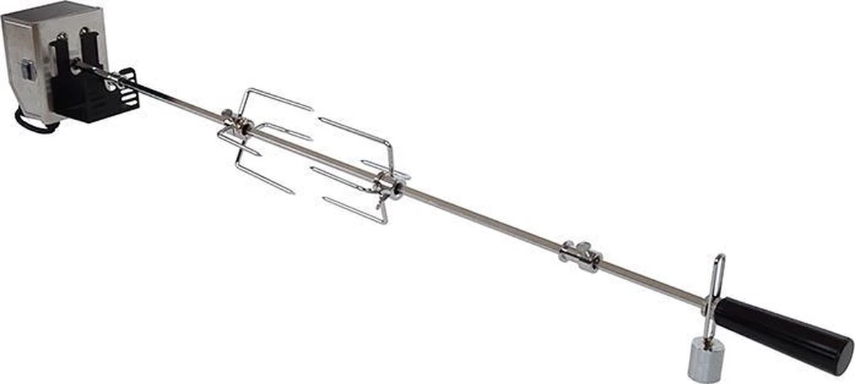 BBQNovation Elektrisch Draaispit Deluxe Met Extra Lang RVS Spit Geschikt Voor Meeste GAS BBQ's 1 BBQNovation Elektrisch Draaispit Deluxe Met Extra Lang RVS Spit Geschikt Voor Meeste GAS BBQ's