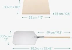 Navaris Pizzasteen XL Voor Oven En Barbecue - Rechthoekige Pizzaplaat 38 X 30 Cm - Inclusief Pizzaschep Met Extra Lang Handvat En Receptenboek -Beste Barbecue Grill winkel 1200x834 1