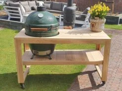 BBQ Tafel - Geschikt Voor Big Green Large/Bastard Large/Bastard Large Urban/Yakiniku 19 Inch/Monolith Large - Eikenhout - 87 Cm