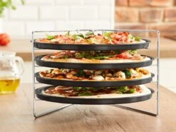 Pizza - Pizzarek - Pizza Oven - Zenker - Pizzabakset - 5 Delige Set Voor 4 Pizza's - Ø 28,5 Cm - Antiaanbaklaag Van ILAG® - Pizzaplaat - Pizza -Beste Barbecue Grill winkel 1200x900 37