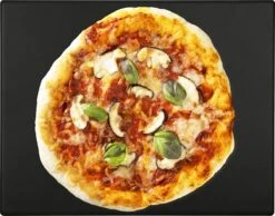 Navaris Pizzasteen XL Voor Oven En Barbecue - Rechthoekige Pizzaplaat 38 X 30 Cm - Inclusief Receptenboek - Keramisch Geglazuurd - Zwart -Beste Barbecue Grill winkel 1200x942 2