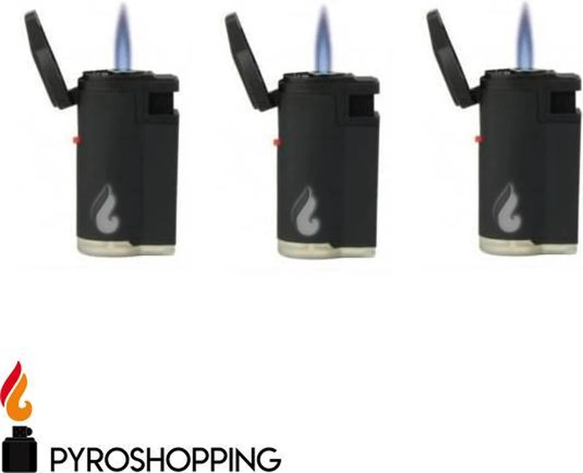 Pyroshopping Blackline Stormaansteker Rubber Hervulbare Gasaansteker Zwart 2 Pyroshopping Blackline Stormaansteker Rubber Hervulbare Gasaansteker Zwart - Afbeelding 2