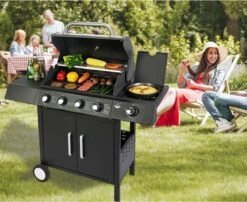 El Fuego San Angelo 4.1 Gasbarbecue - 5 Branders - Zwart -Beste Barbecue Grill winkel 1200x979