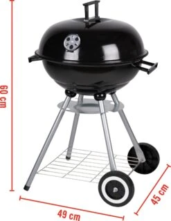 BBQ Collection Houtskoolbarbecue - Kogelbarbecue 45 X 60 Centimeter - Ronde Barbecue - Barbecue Op Wielen - Zwart - Metaal -Beste Barbecue Grill winkel 925x1200